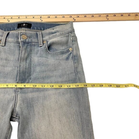 7 For All Mankind High Waist Cropped Skinny Jeans Womens Size 27 - Picture 4 of 9